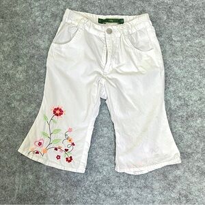 Oilily white embroidered cotton pants size 3-4y